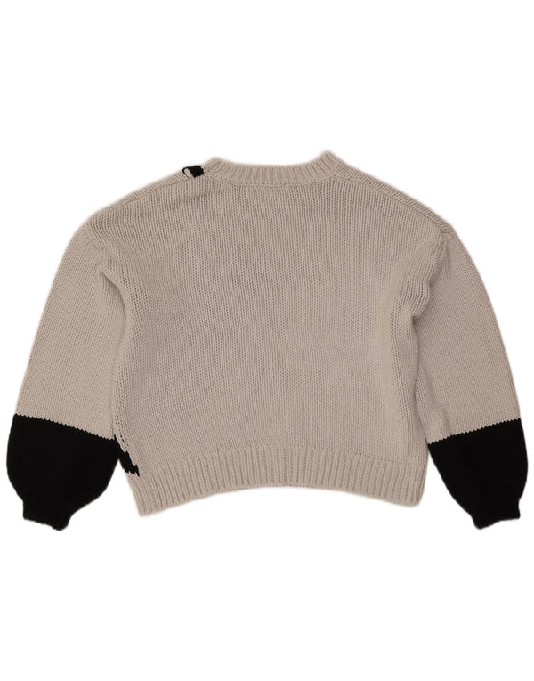MINT VELVET Dame Crop Boat Neck Jumper Sweater UK 14 Medium White
