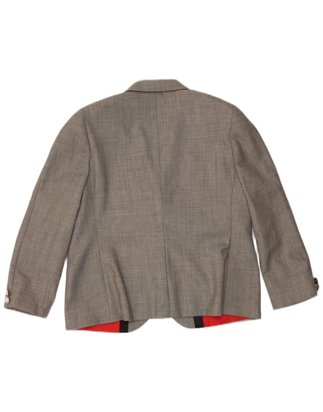 VINTAGE Womens 2 Button Blazer Jacket IT 52 2XL Grey Wool