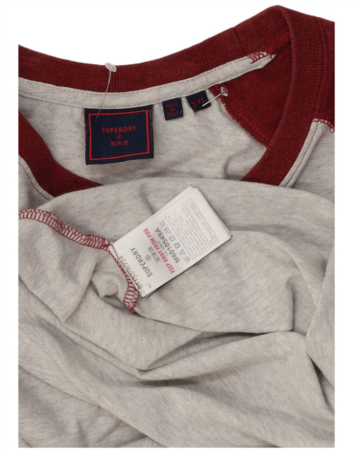 Superdry Mens Top Long Sleeve 2XL Grey Colourblock Cotton