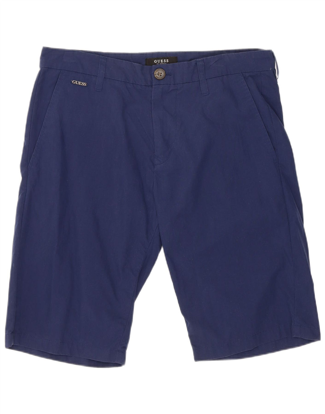 Guess Mens Chino Shorts W32 Medium Blue Cotton