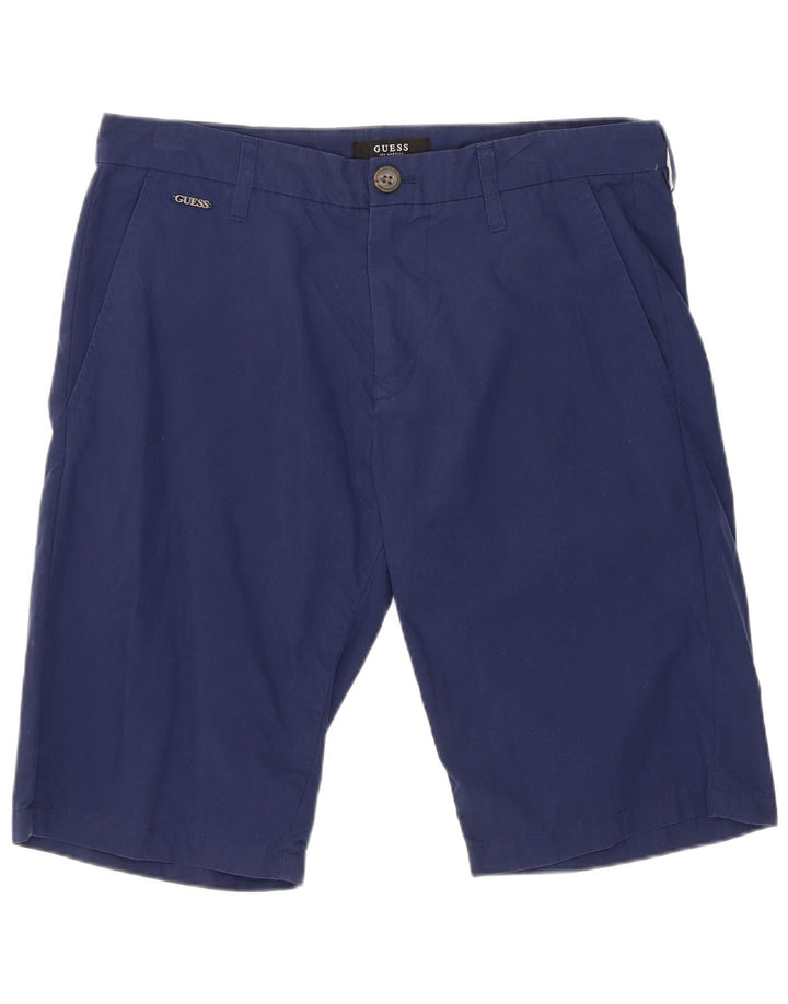 Guess Mens Chino Shorts W32 Medium Blue Cotton