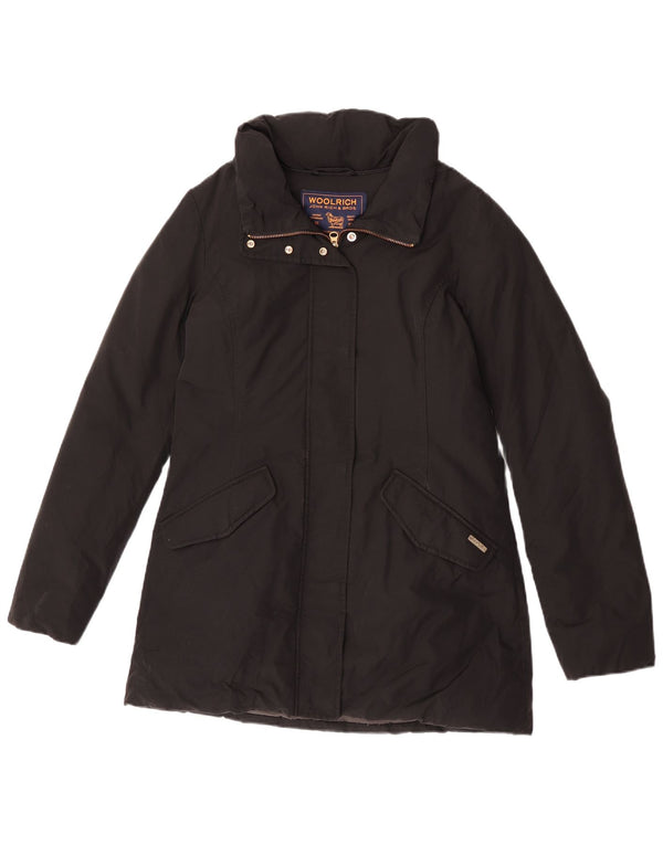 Woolrich Womens Polstret Frakke UK 10 Small Black Bomuld