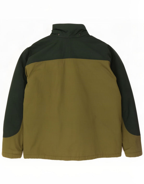 Lands End Herren-Windbreaker-Jacke, UK 46/48, XL, Khaki, Colourblock-Nylon