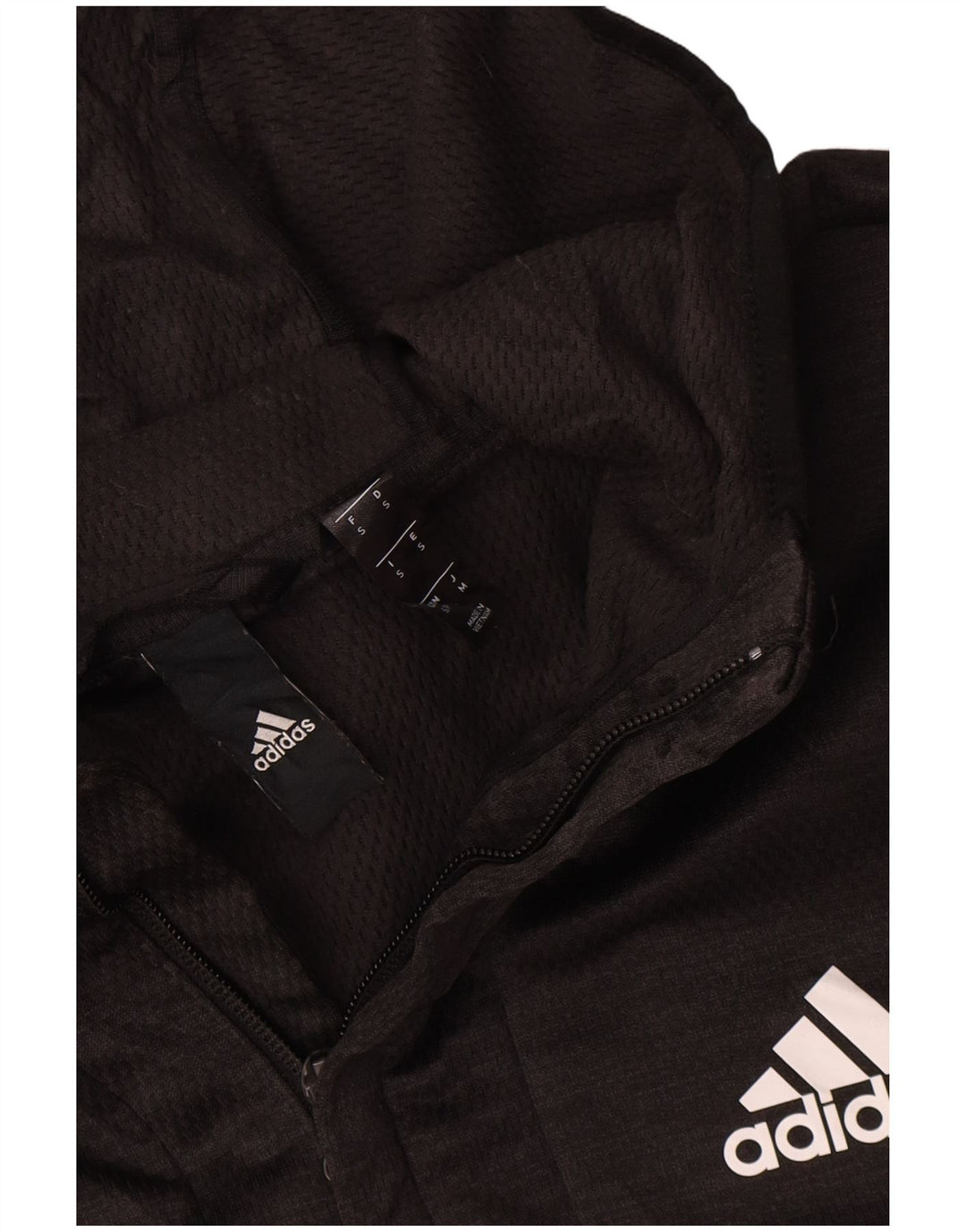 Adidas Mens Hooded Tracksuit Top Jacket Small Grey Polyester