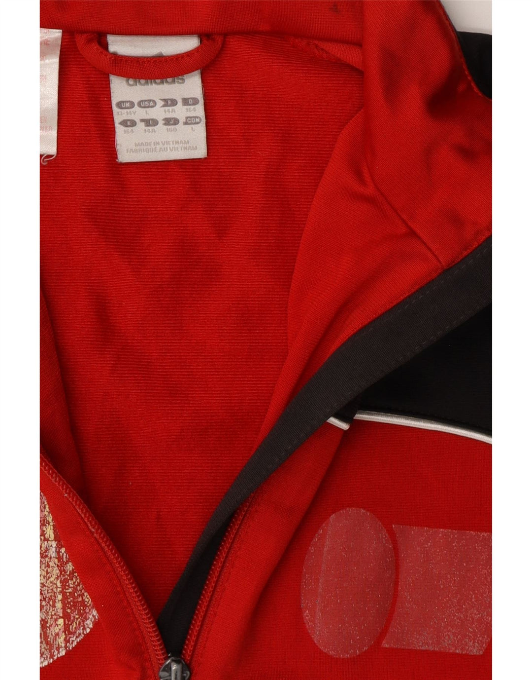 ADIDAS Træningsdragt til drenge Topjakke 13-14 år Rød Colourblock Polyester