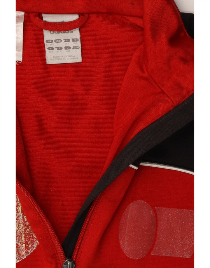 ADIDAS Træningsdragt til drenge Topjakke 13-14 år Rød Colourblock Polyester