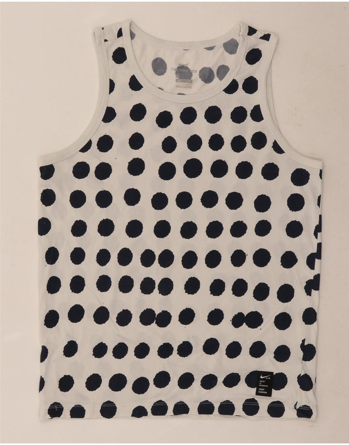 Nike Herre Dri Fit Vest Top Medium White Polka Dot