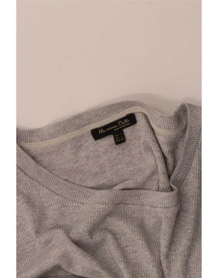 Massimo Dutti Damen Top 3/4 Ärmel UK 16 Large Grau