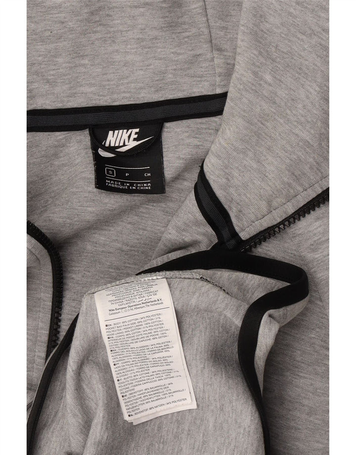 Nike Mens Zip Hoodie Sweater Small Grey Flecked Cotton