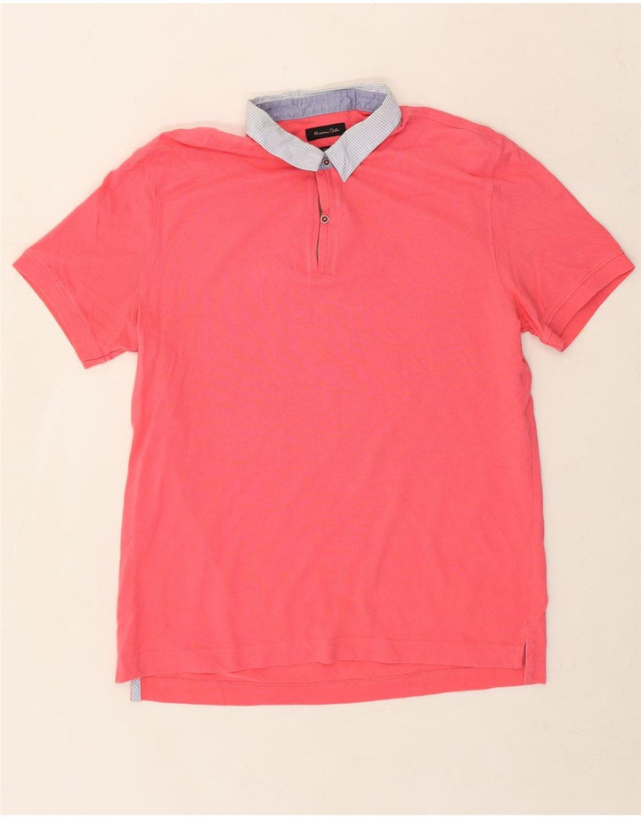 MASSIMO DUTTI Mens Casual Fit Polo Shirt 2XL Pink Cotton Vintage Massimo Dutti and Second-Hand Massimo Dutti from Messina Hembry 