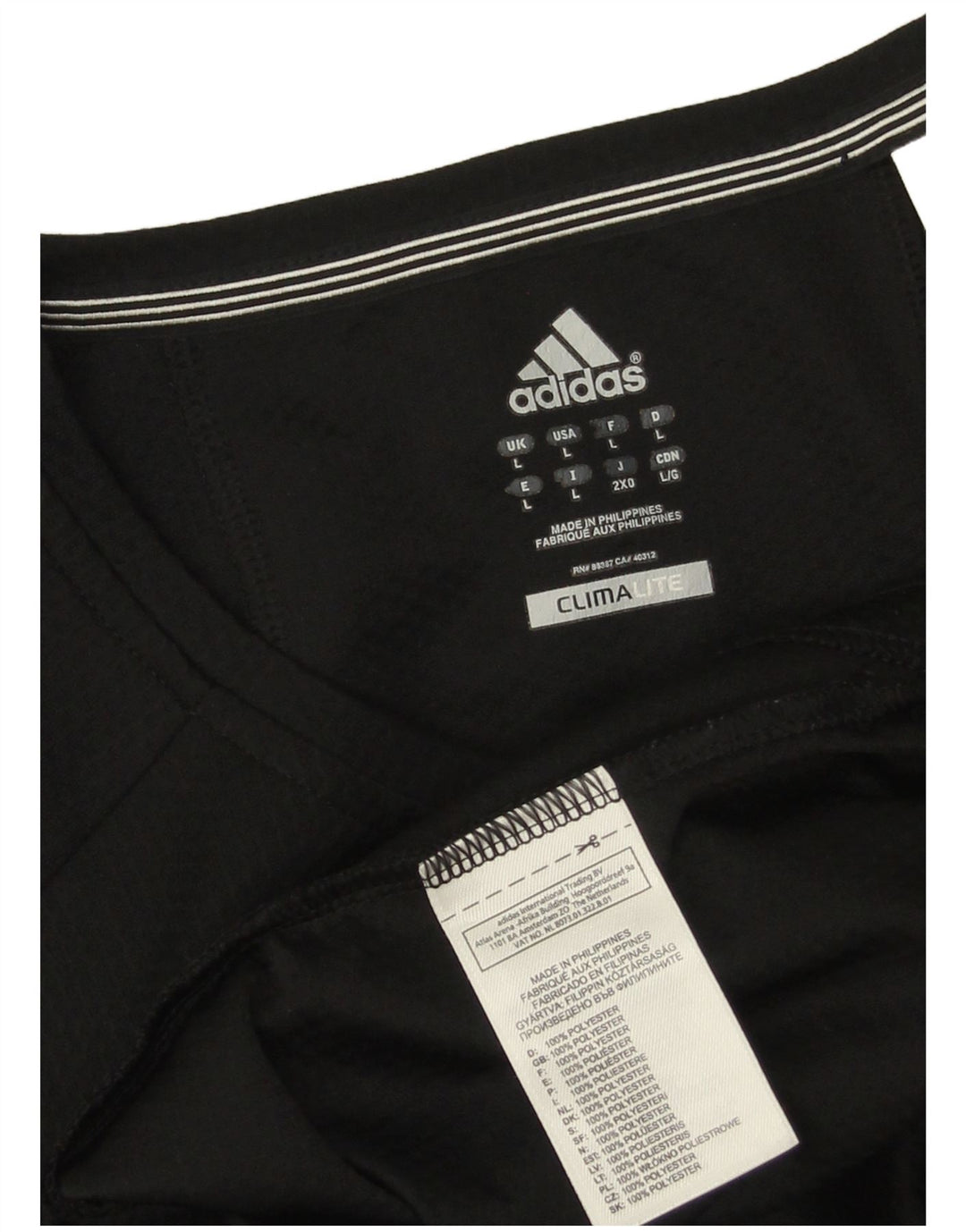 ADIDAS Mens Climalite T-Shirt Top Large Black Polyester