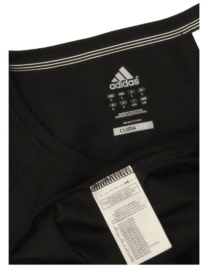 ADIDAS Mens Climalite T-Shirt Top Large Black Polyester