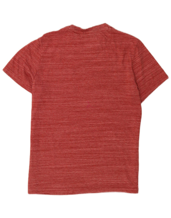 Jack Wills Mens T-Shirt Top Medium Maroon Striped Cotton
