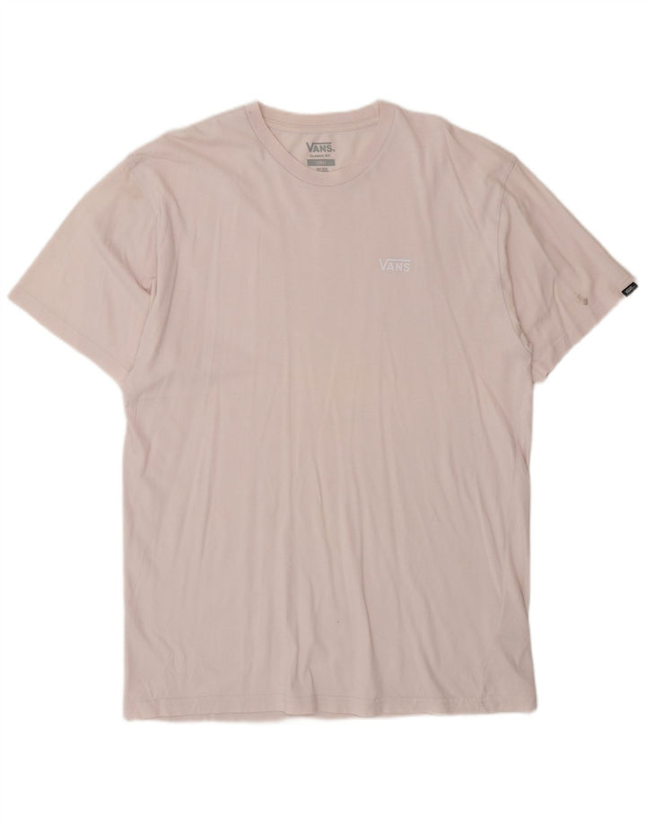 Vans Mens Classic Fit T-Shirt Top Large Pink Cotton