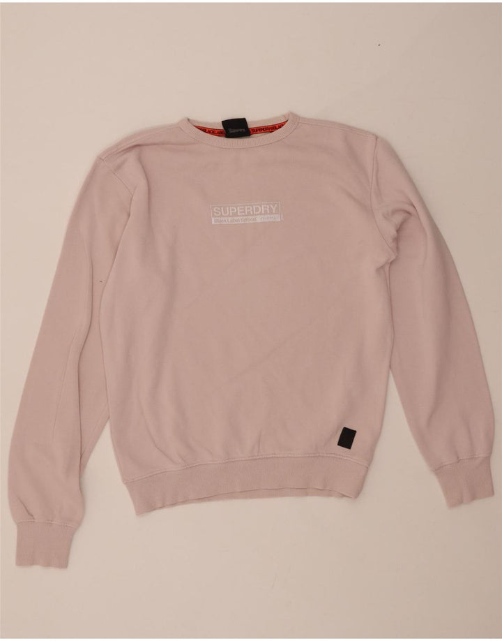 SUPERDRY Mens Loose Fit Graphic Sweatshirt Jumper Small Pink