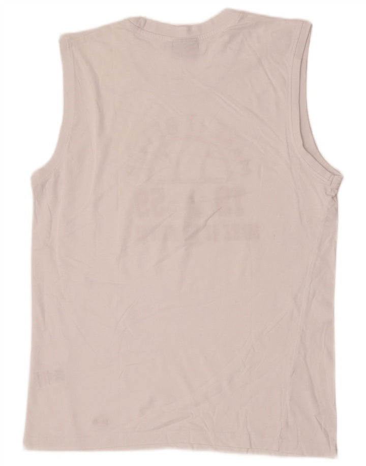 ELLESSE Canottiera grafica da uomo XL in cotone bianco