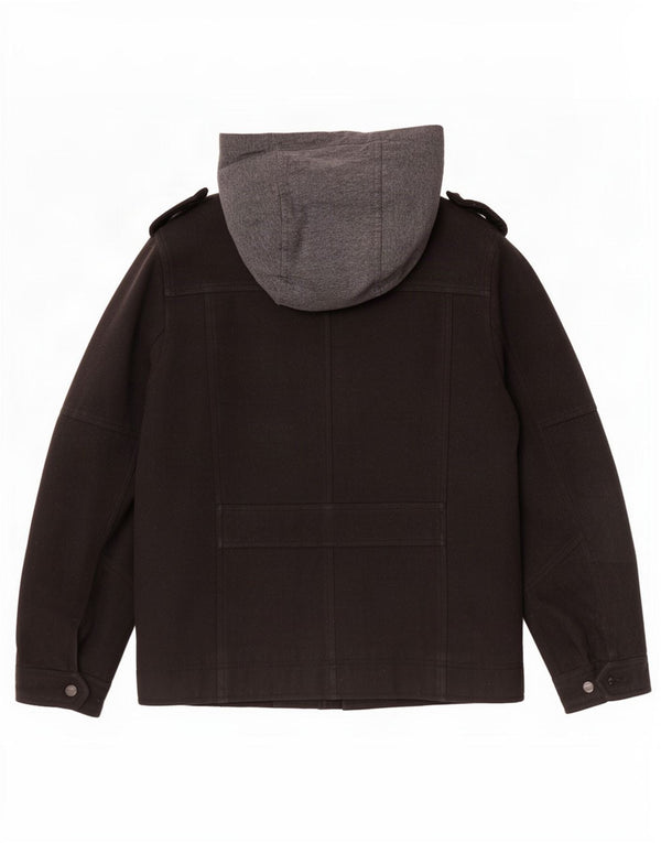 Levi's Mens Hooded Military Jacket UK 36 Small Black Colourblock Polyester