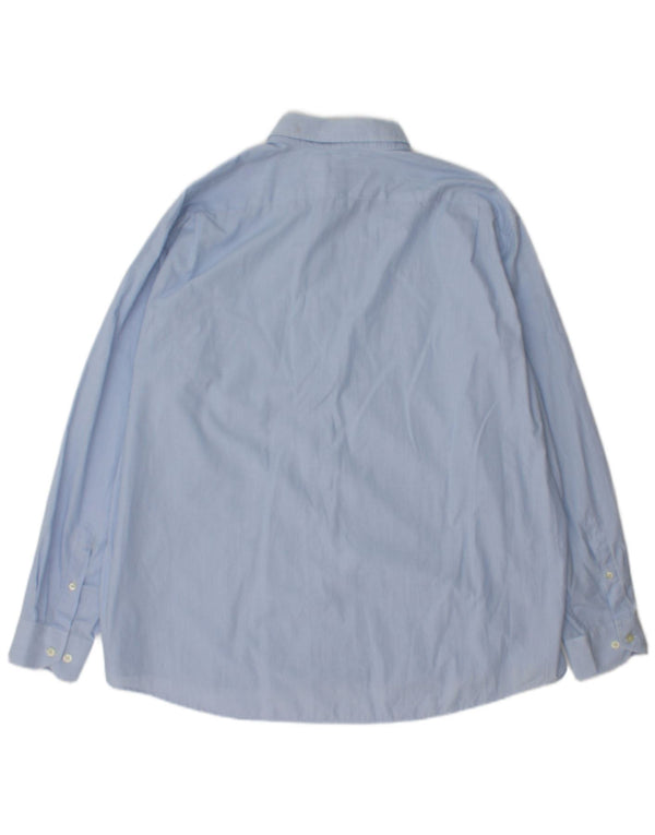 Camisa masculina Lacoste tamanho 44 XL algodão listrado azul