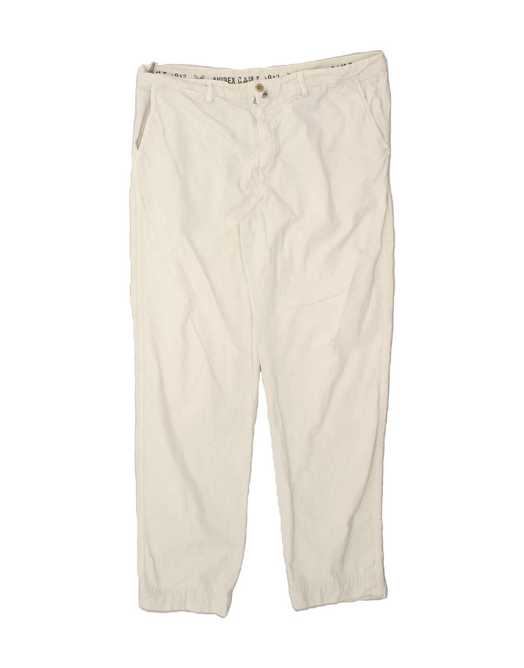 AVIREX Mens Straight Chino Trousers W40 L34 Off White | Vintage Avirex | Thrift | Second-Hand Avirex | Used Clothing | Messina Hembry 