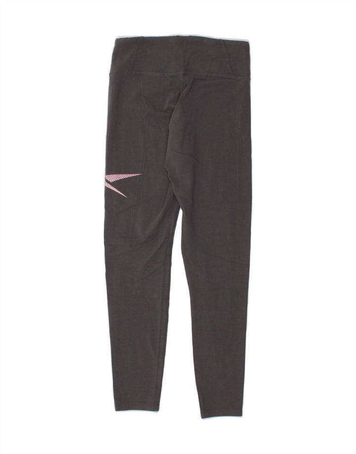 REEBOK Womens Graphic Leggings UK 8/10 Small  Grey Cotton Vintage Reebok and Second-Hand Reebok from Messina Hembry 