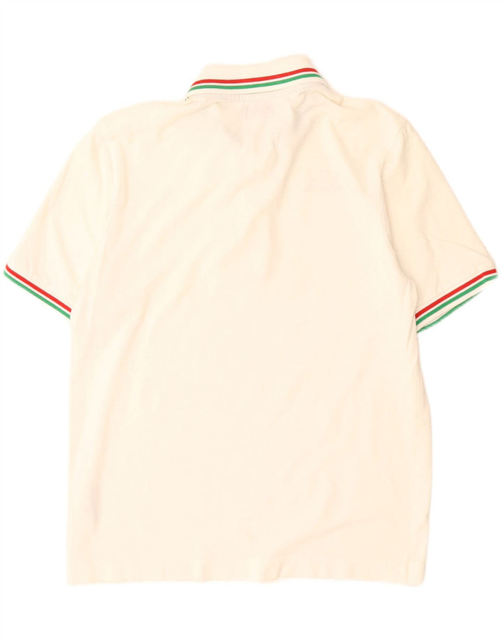 KAPPA Mens Polo Shirt Medium Off White Cotton
