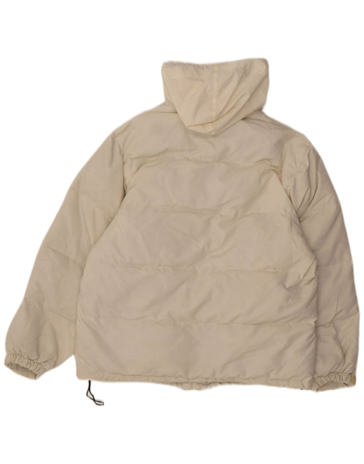 Invicta Mens Hooded Loose Fit Padded Jacket UK 36 Small White Polyester