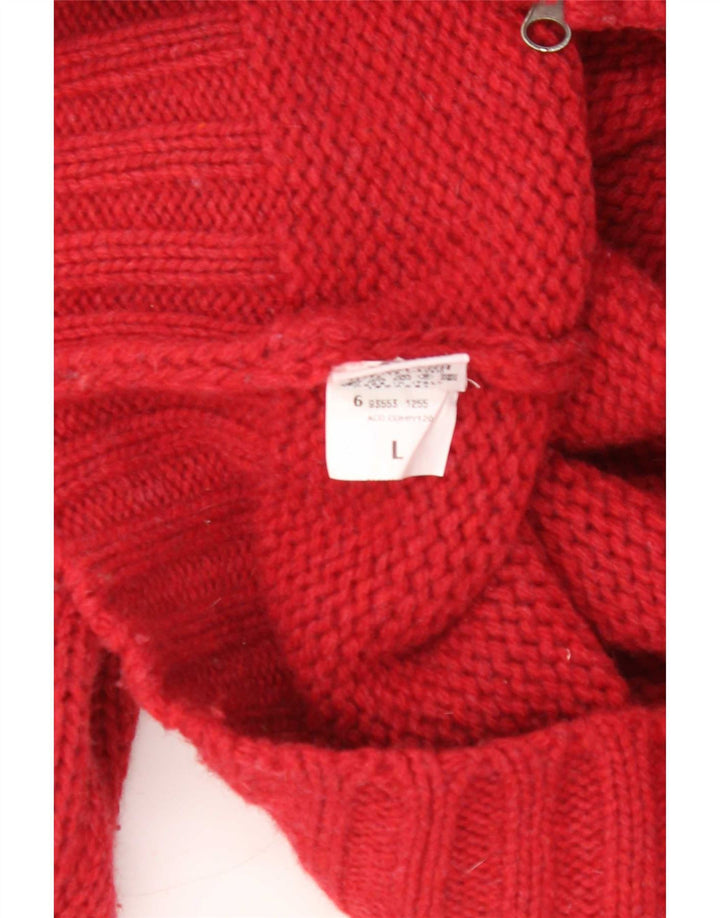 White Sails Pull Cardigan Homme Grande Laine Vierge Rouge