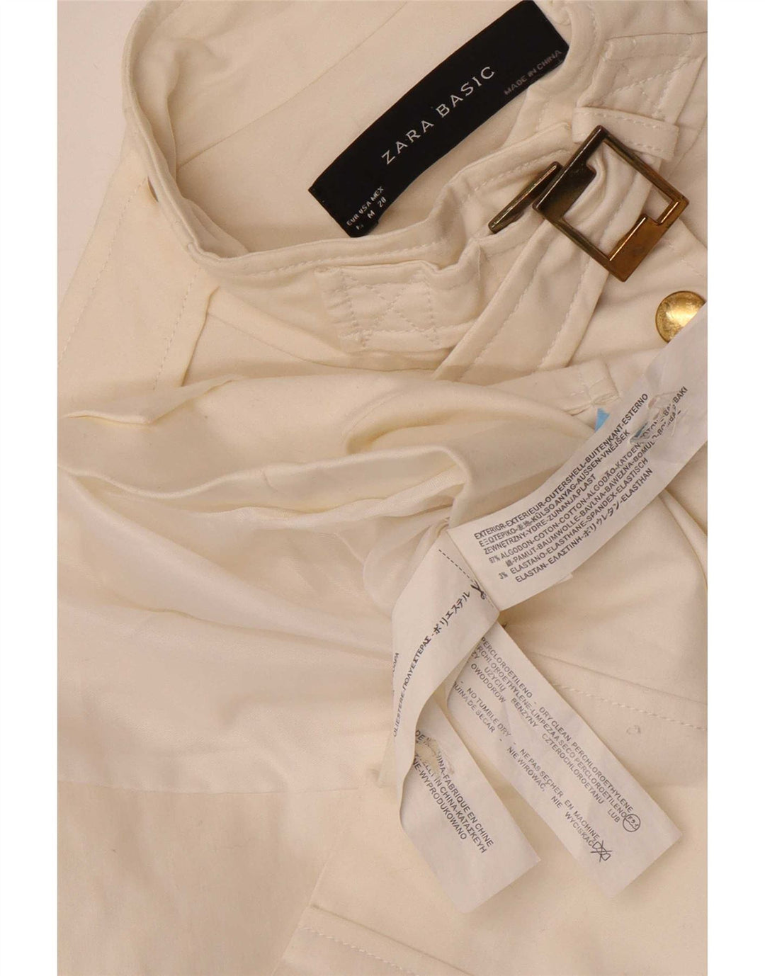 Zara Damen Utility-Jacke UK 12 Mittelweiße Baumwolle