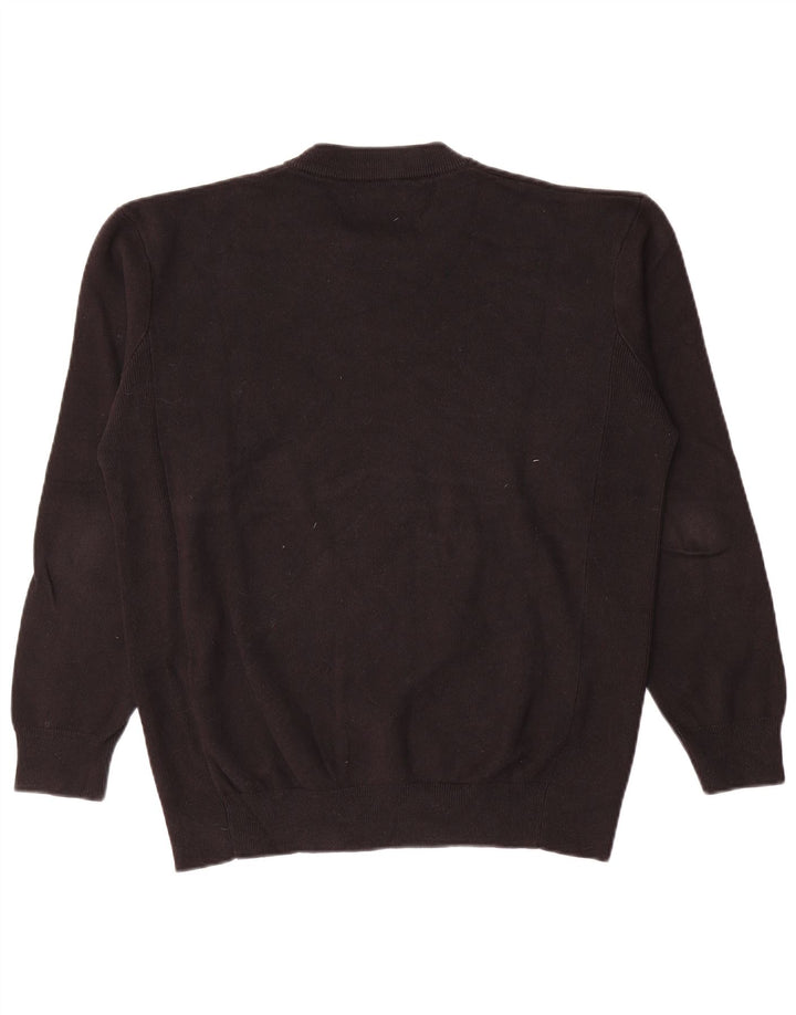 Zara Mens Crew Neck Jumper Sweater Medium Black Cotton