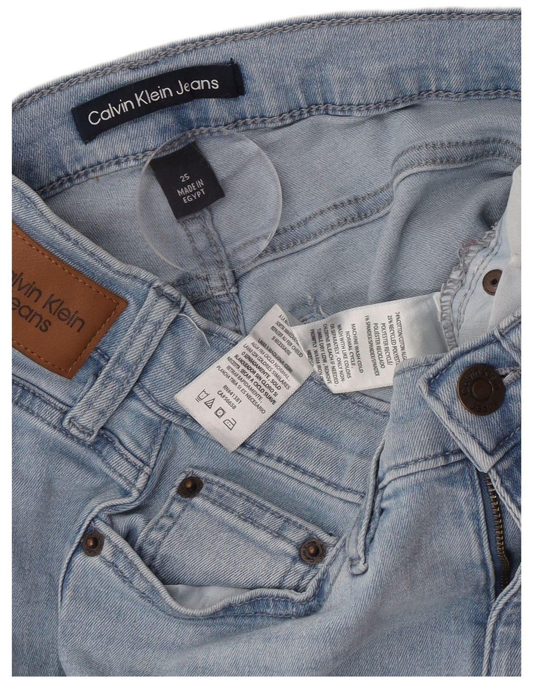 Calvin Klein Womens Straight Jeans W25 L25 Blue Cotton