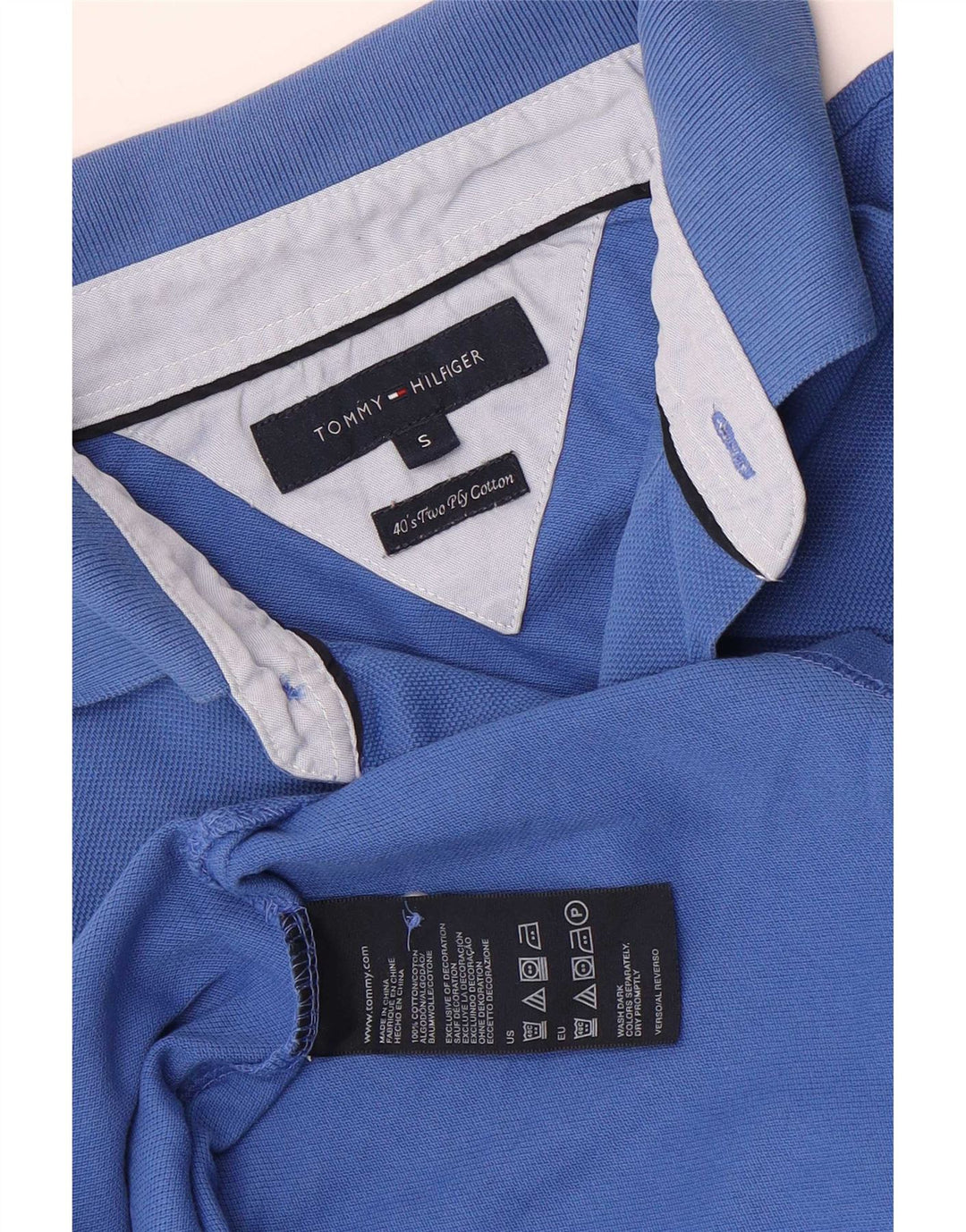 Tommy Hilfiger Mens Polo Shirt Small Blue Cotton