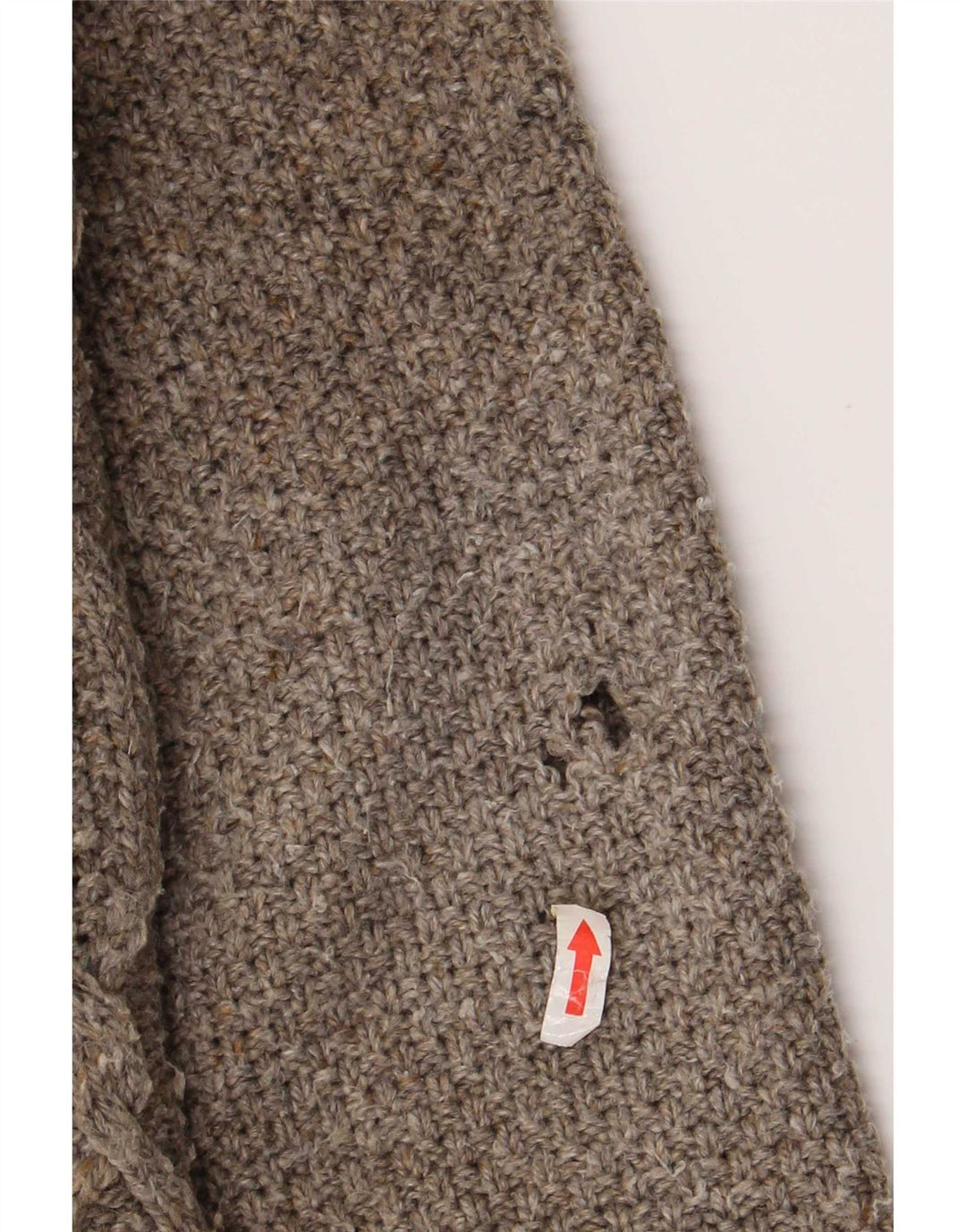 Fat Face Herre Button Neck Jumper Sweater XL Brun Flecked Wool