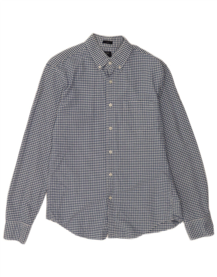 J. CREW Mens Slim Fit Shirt Medium Blue Gingham Cotton