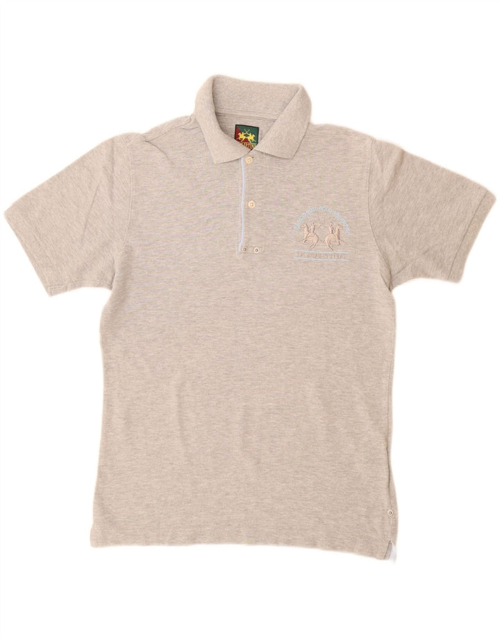 La Martina Mens Polo Shirt Small Grey Cotton