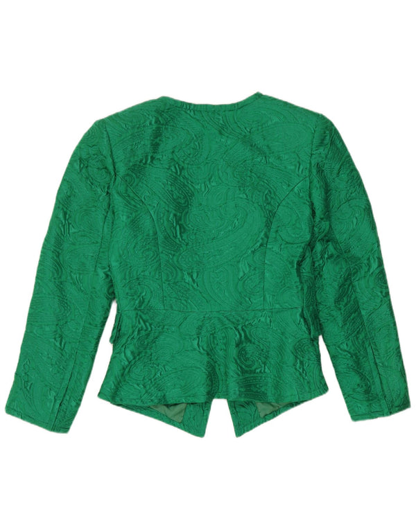 Vintage γυναικείο σακάκι με 5 κουμπιά Blazer UK 12 Medium Green Paisley