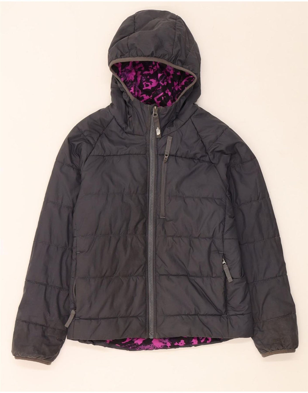 The North Face Wendejacke mit Kapuze für Mädchen, 9–10 Jahre, mittelschwarz
