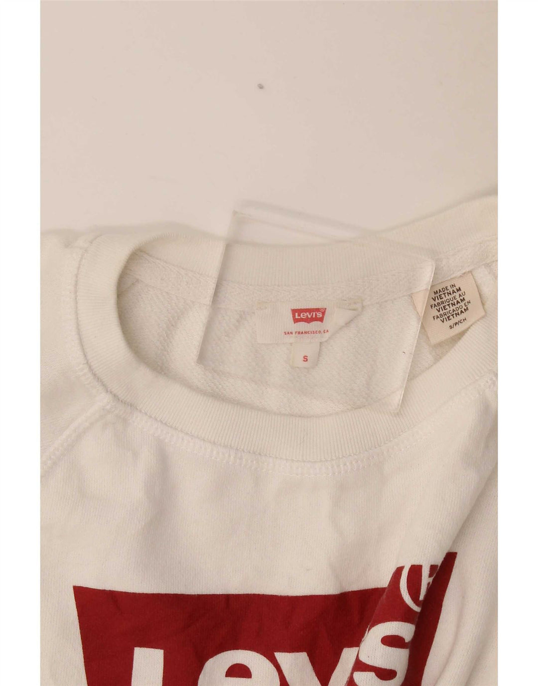 Moletom feminino Levi's com estampa oversized, Reino Unido 10, pequeno, branco