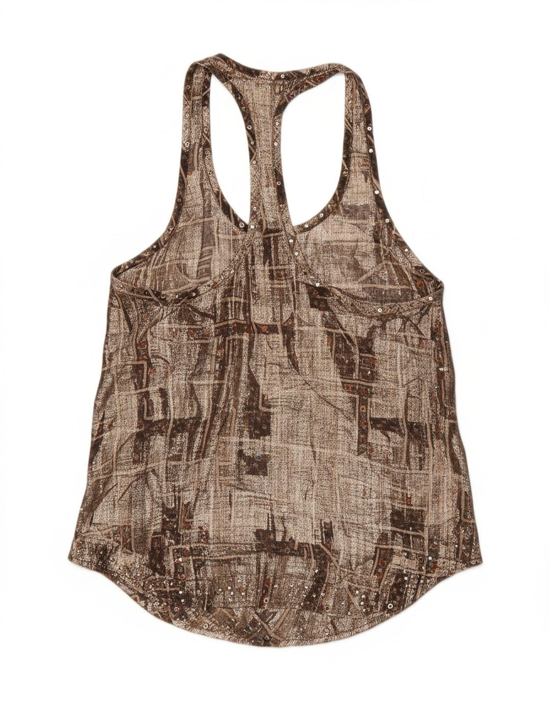 H&M Womens Abstract Pattern Sleeveless Blouse Top EU 34 XS Grey Silk Vintage H&M and Second-Hand H&M from Messina Hembry 