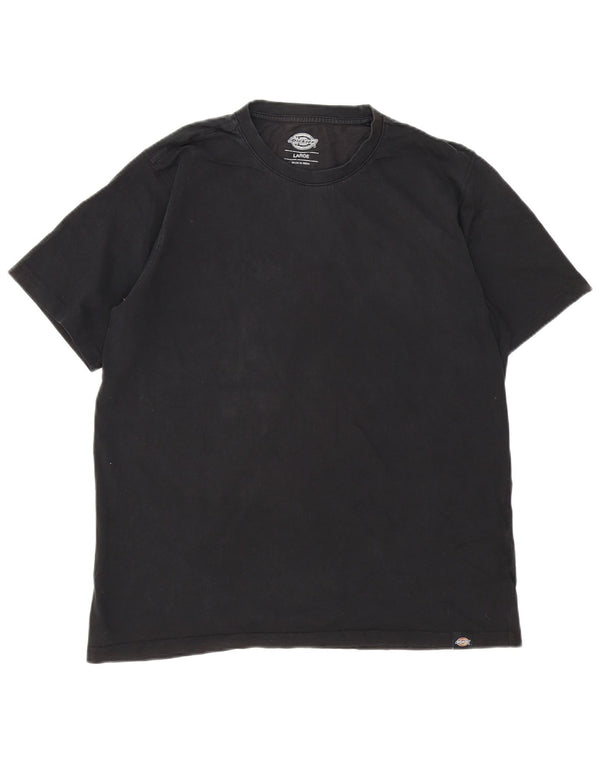 Dickies Mens T-Shirt Top Large Black Cotton