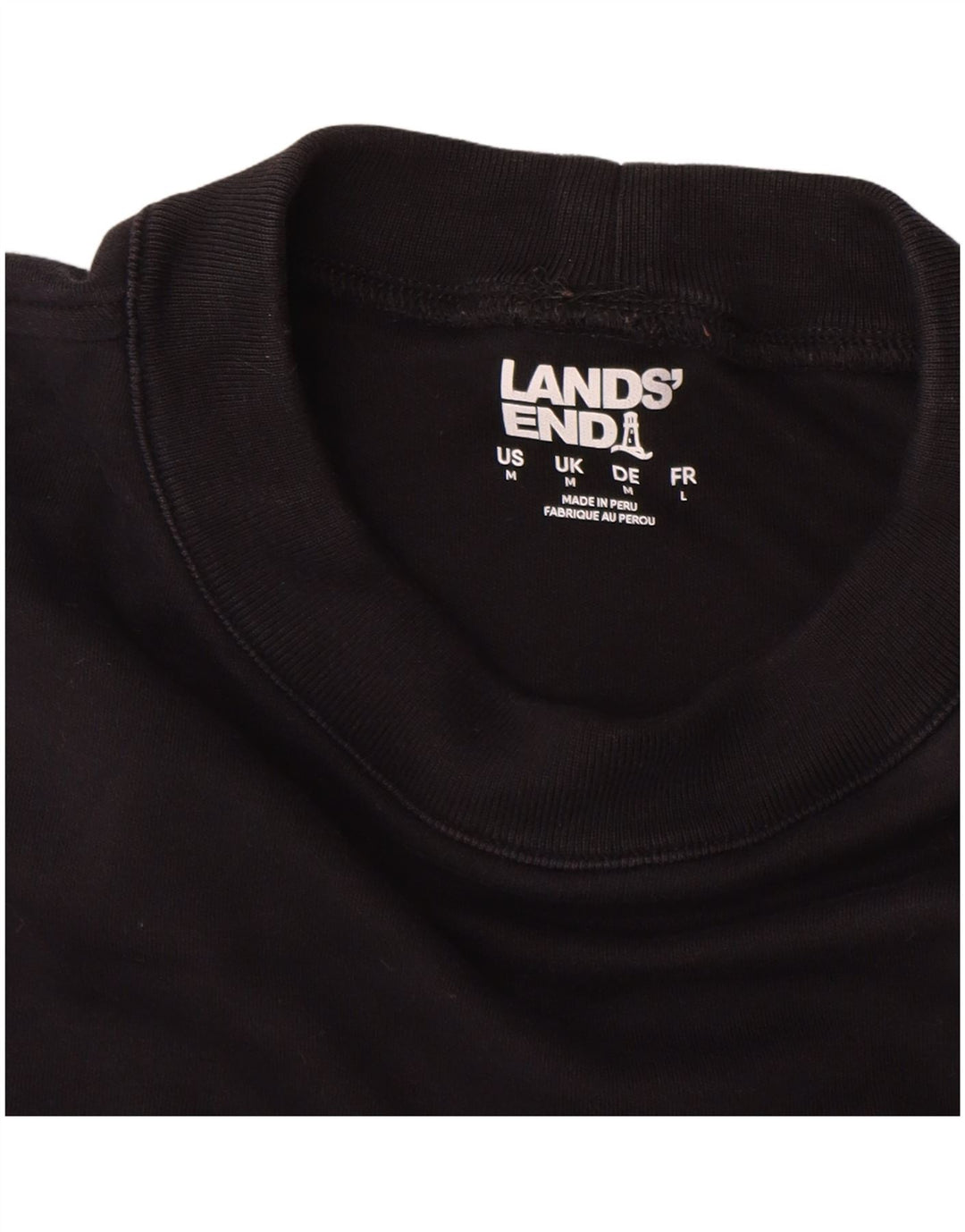 Lands End muška majica s dugim rukavima, srednji crni pamuk