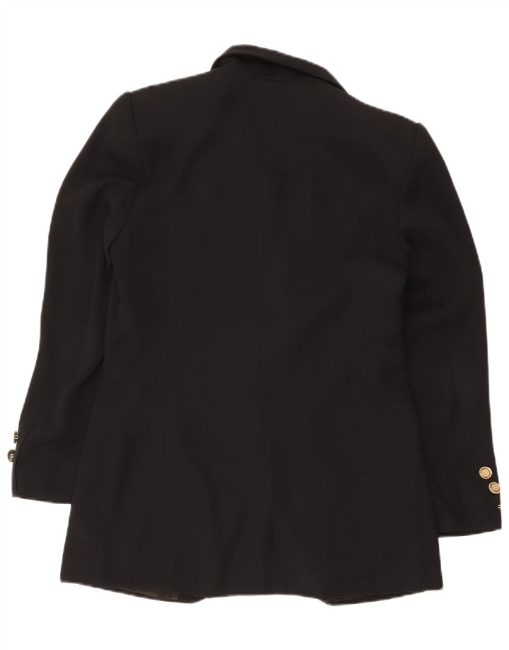 Bianca Chaqueta tipo blazer larga con 1 botón para mujer EU 36 Small Poliéster negro