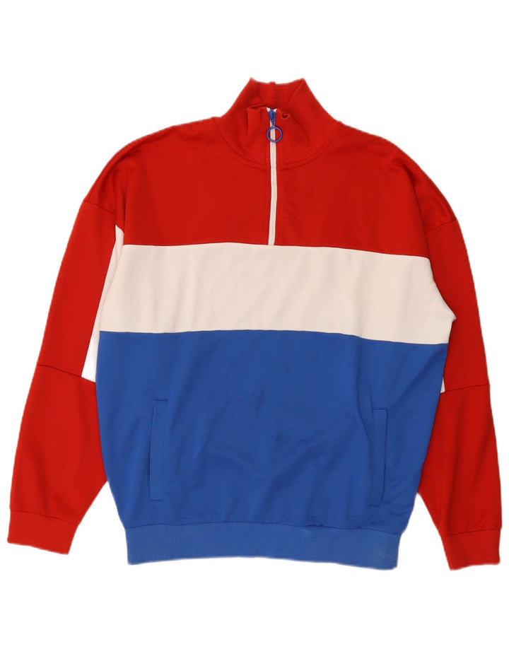 ZARA Felpa da Uomo con Zip e Collo Maglione Medio Multicolore Colorblock