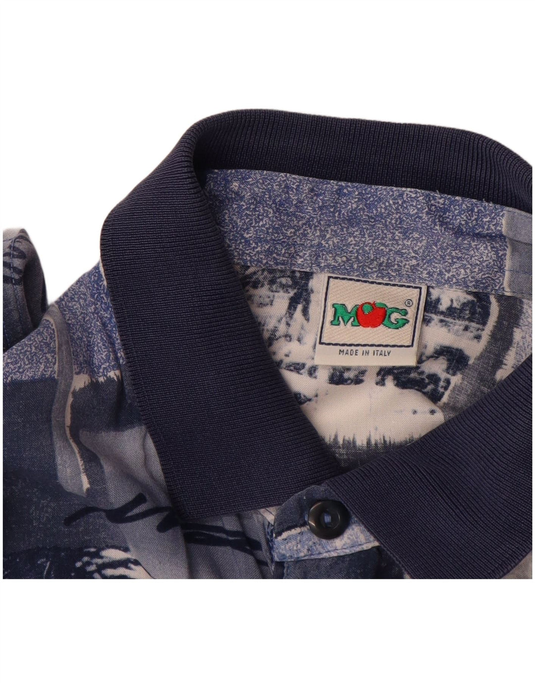 MANGO Chemise pull à manches courtes pour hommes, grand patchwork bleu