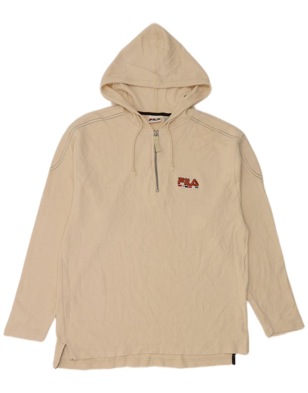 Maglia da uomo Fila con cappuccio a maniche lunghe grande in cotone beige