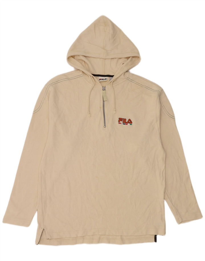 Maglia da uomo Fila con cappuccio a maniche lunghe grande in cotone beige
