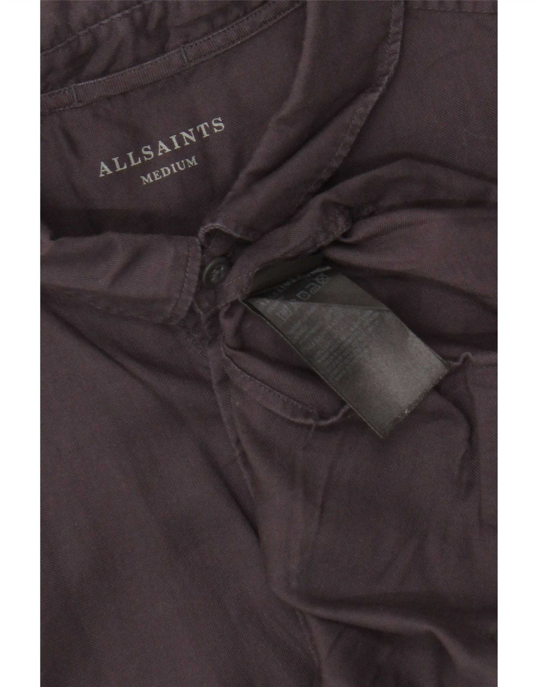 All Saints Mens Shirt Medium Black Cotton