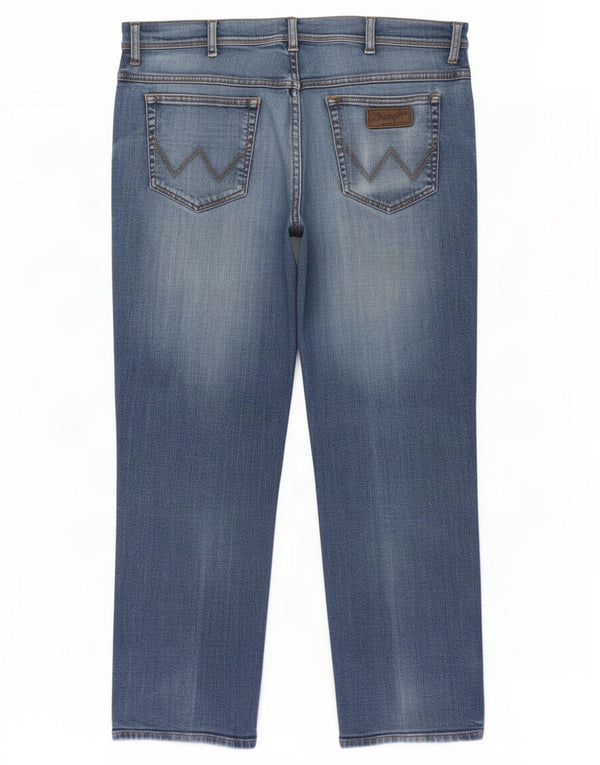 Wrangler Masculino Texas Stretch Straight Jeans W40 L30 Azul Algodão