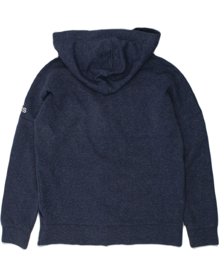 ADIDAS Boys Zip Hoodie Sweater 11-12 Years Navy Blue Cotton | Vintage Adidas | Thrift | Second-Hand Adidas | Used Clothing | Messina Hembry 