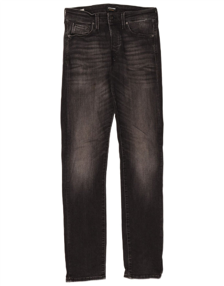 Jack & Jones Mens Slim Jeans W30 L34 Black Cotton