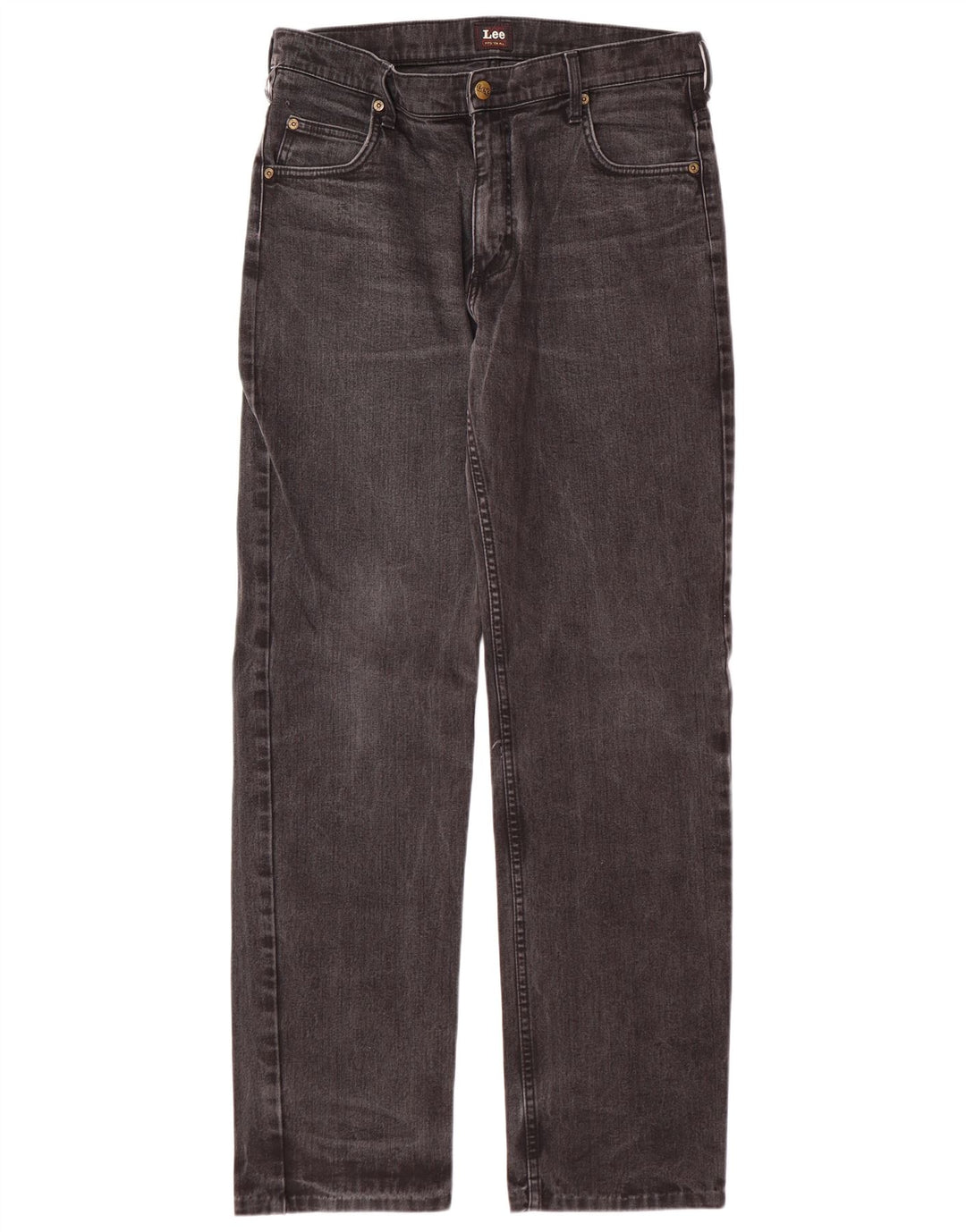 LEE Mens Brooklyn Straight Jeans W34 L33 Grey Cotton